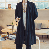 Spring Chinese Style Men's Capes With Mid-Length Trench Coats