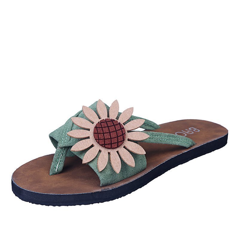 Large Size Flip Flops Women Flat Non Slip Flower Flip Flops