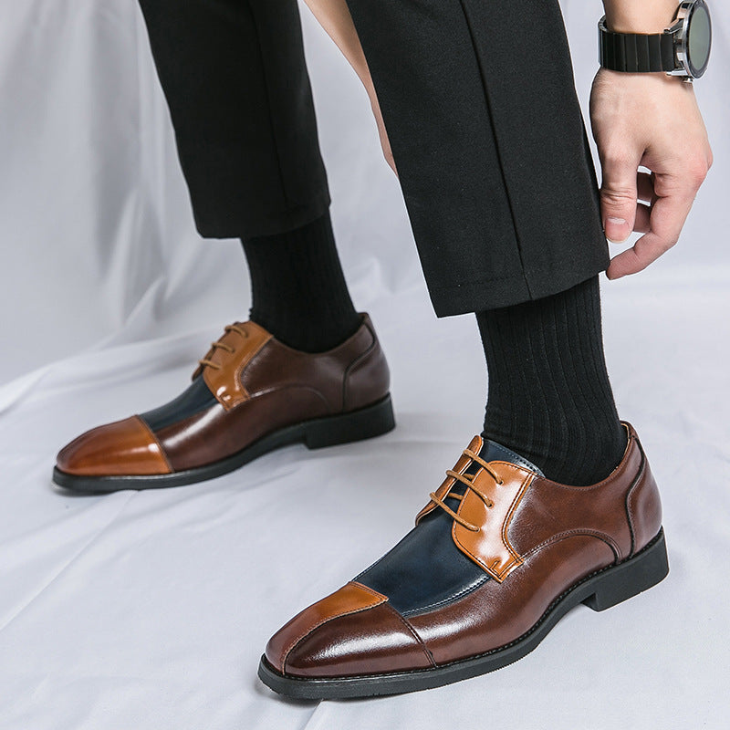 Color Matching Business Formal Wear Leather Shoes