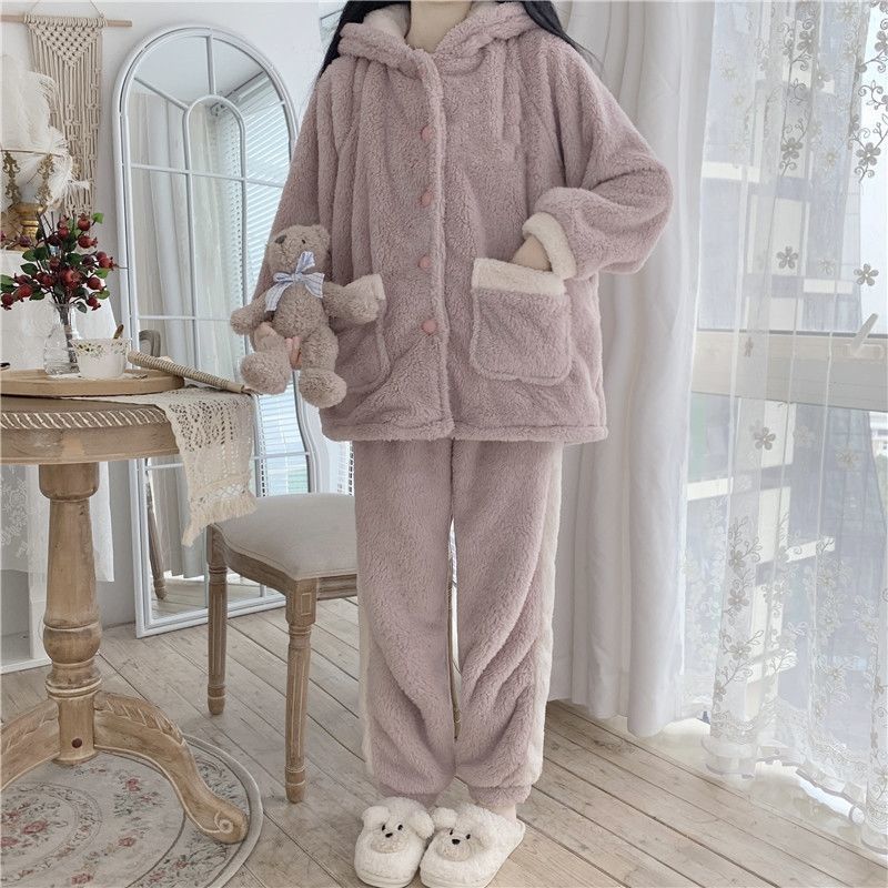 Ladies Flannel Loungewear Two-piece Princess Style