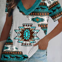 Ethnic Style Two Layers Collar Short Sleeve