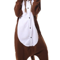 Brown Bear Polar Fleece Cartoon One-piece Animal Pajamas