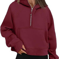 Zipper Hoodies Sweatshirts With Pocket Loose Sport Tops Long Sleeve Pullover Sweaters Winter Fall Outfits Women Clothing