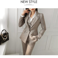 Autumn Clothing Graceful Suit Jacket Fashion Vest Professional Women's Pants Three-piece Set