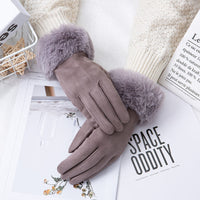 Thermal Touch Screen Fleece-lined Thick Suede Gloves