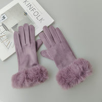 Thermal Touch Screen Fleece-lined Thick Suede Gloves