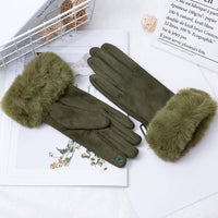 Thermal Touch Screen Fleece-lined Thick Suede Gloves