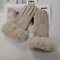 Thermal Touch Screen Fleece-lined Thick Suede Gloves