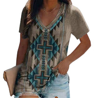 Ethnic Style Two Layers Collar Short Sleeve