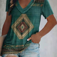 Ethnic Style Two Layers Collar Short Sleeve