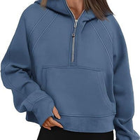 Zipper Hoodies Sweatshirts With Pocket Loose Sport Tops Long Sleeve Pullover Sweaters Winter Fall Outfits Women Clothing